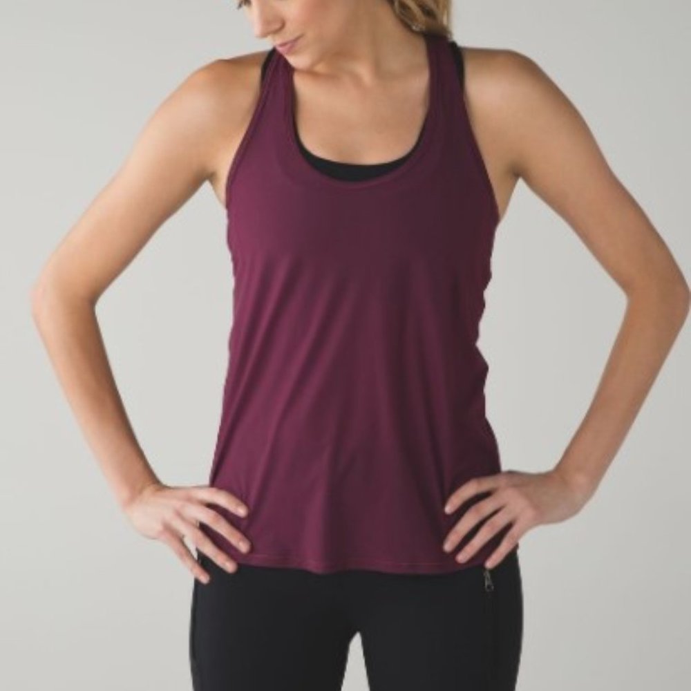Lululemon Tranquil Tank- maroon, open back